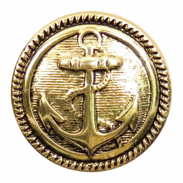 Brass Anchor Button 22mm