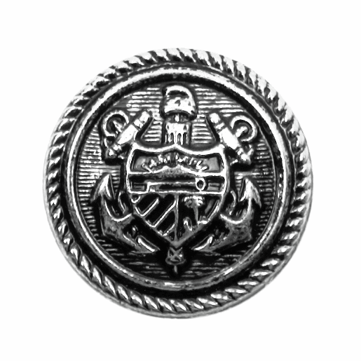 Nautical Silver Button 15mm