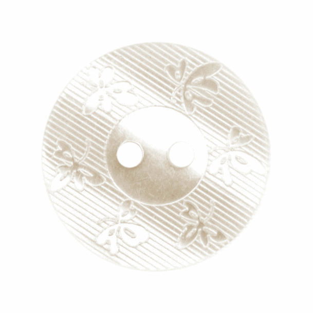 White Button Floral Detail 18mm