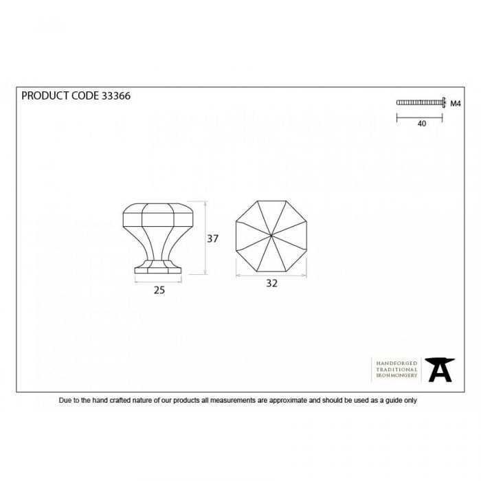 Natural Smooth Octagonal Cabinet Knob