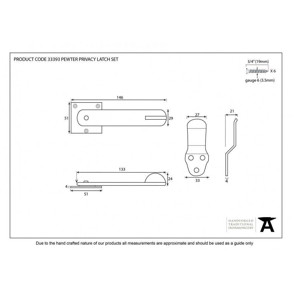 Black Privacy Latch Set