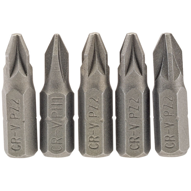 5pc 25mm No2 PZ Screwdriver Bits