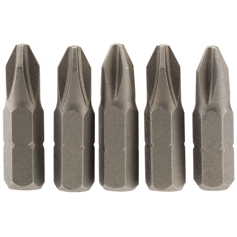 5pc 25mm No2 Crosshead Screwdriver Bits