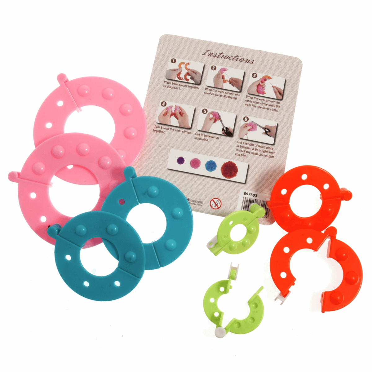 Pom Pom Maker Set (4 Piece)