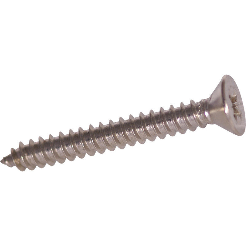 1" x 10 ZP Cross Recessed Hardened Twin Thread Woodscrews with Countersunk Head