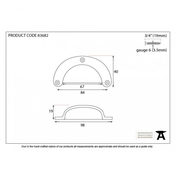 Natural Smooth 4" Plain Drawer Pull
