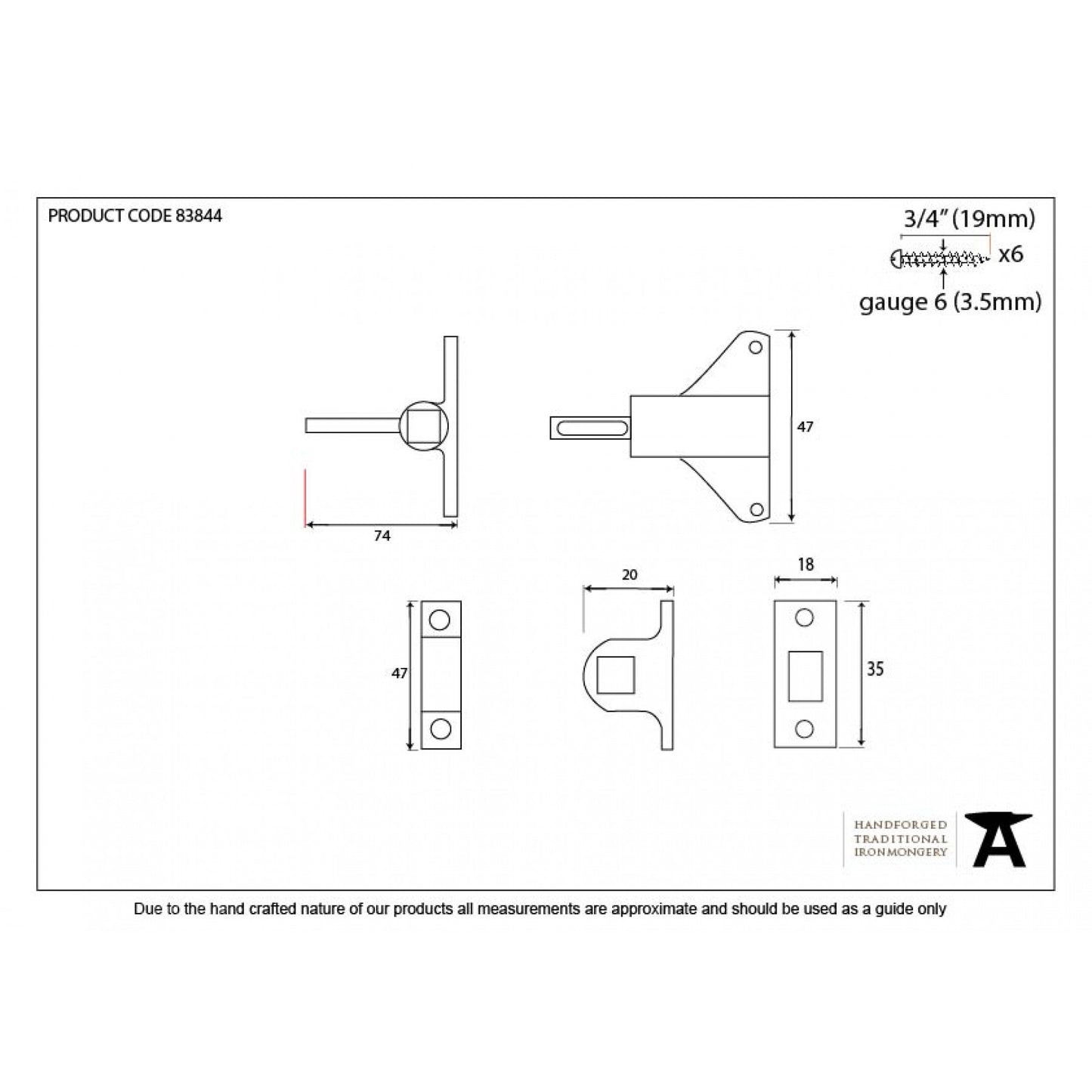 Black Fanlight Catch & Two Keeps