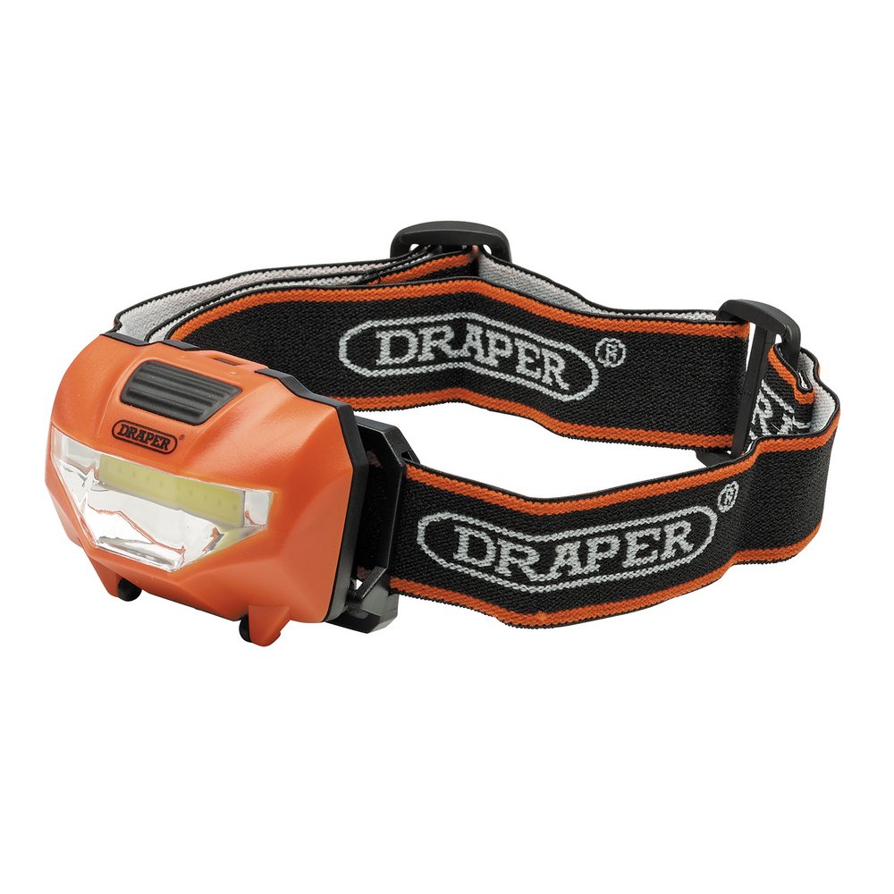 COB LED Head Torch, 3W, 3 X AAA Batteries Supplied