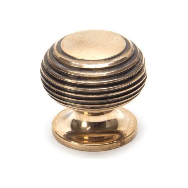 Polished Bronze Beehive Cabinet Knob 30mm