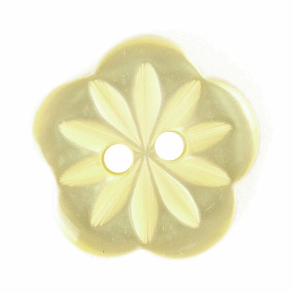 Pale Yellow Flower Button 15mm