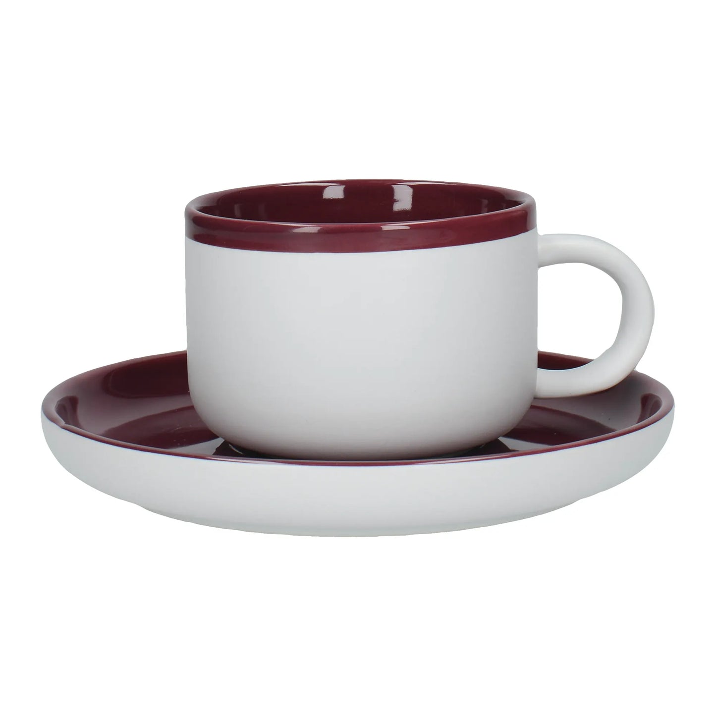 La Cafetiere Barcelona Plum 250ml Tea Cup And Saucer