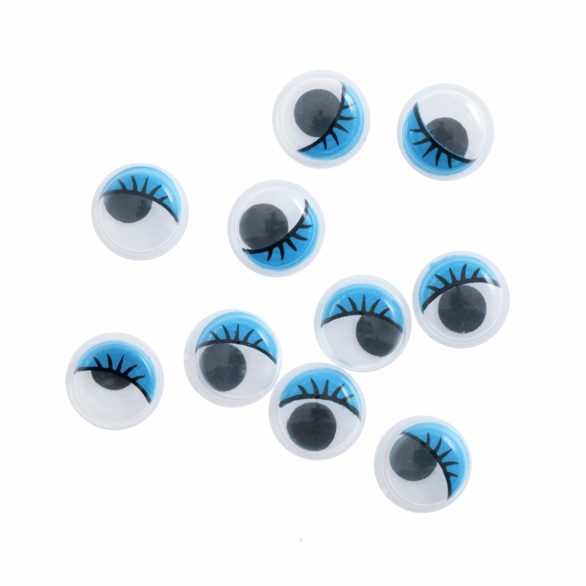 Toy Eyes: Stick-On Googly: Glue-On: 10mm: Blue: 10 Pack
