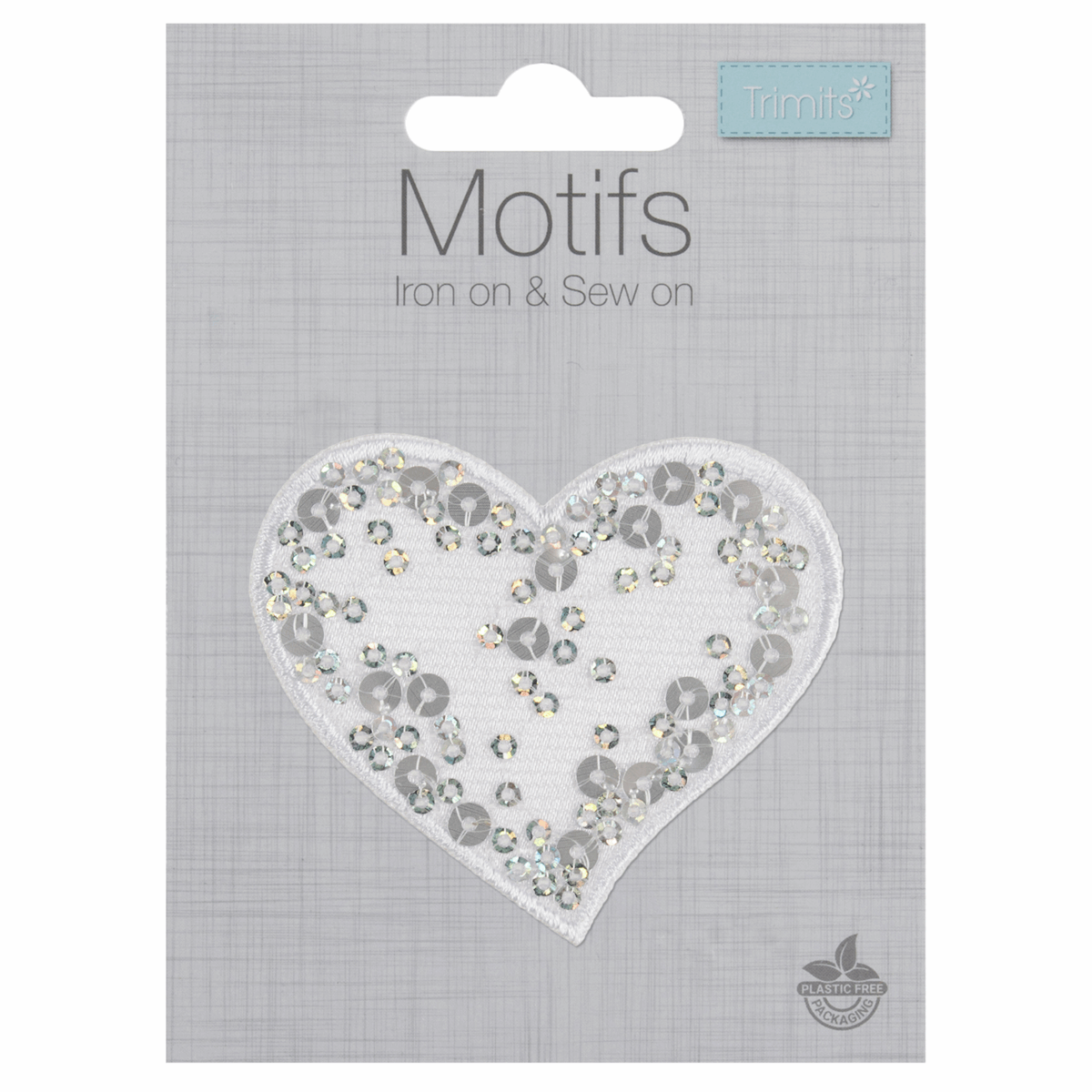 White Sequin Heart Motif