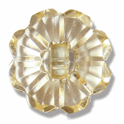 Clear Flower Button 19mm Yellow