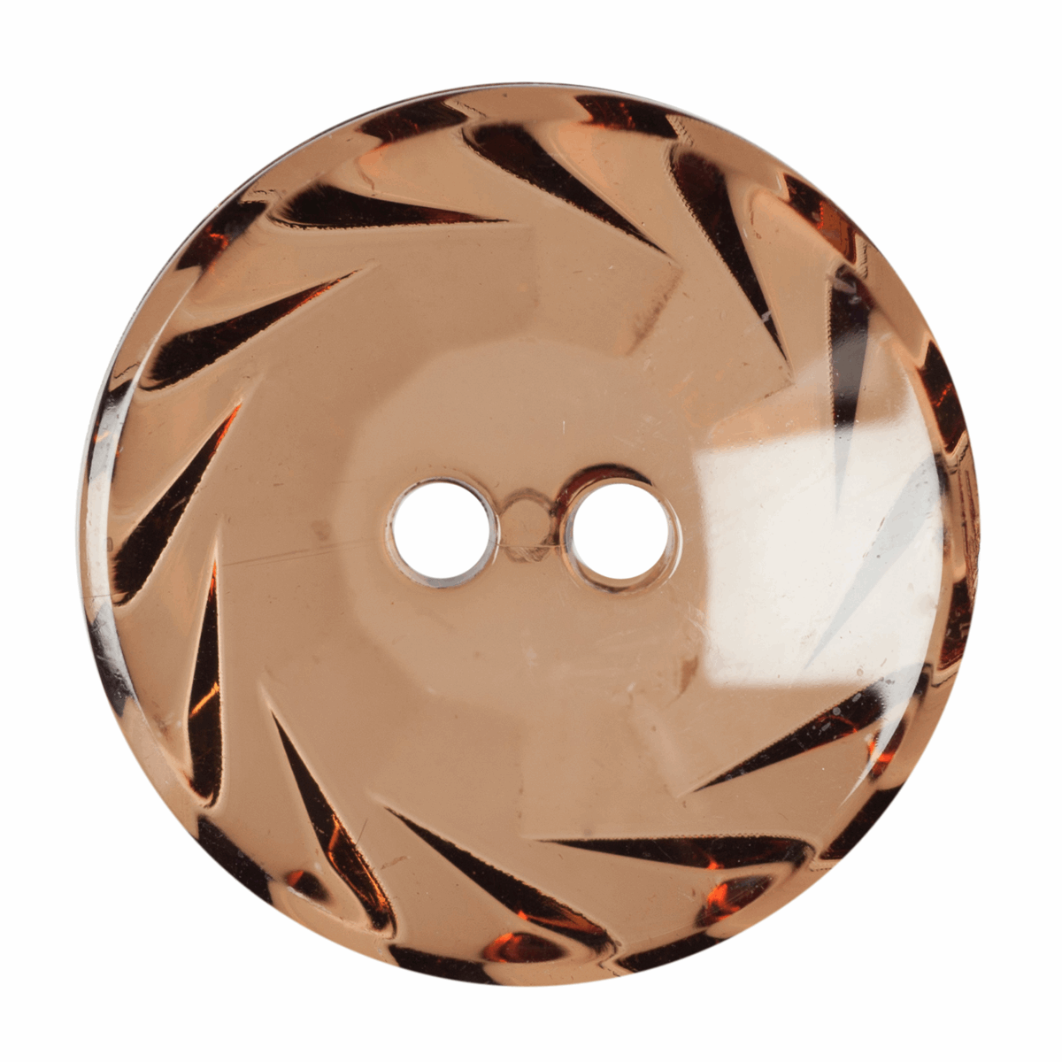 2 Hole Crystal Button 19mm Brown