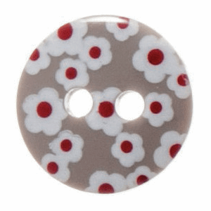 12mm Flower Button Taupe