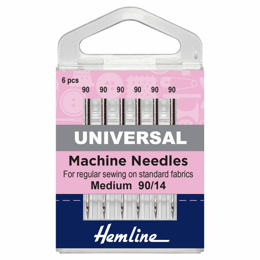 Sewing Machine Needles: Universal: Medium/Heavy 90/14: 6 Pieces