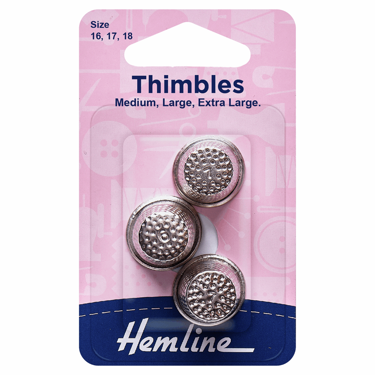 Hemline Metal Thimble: Size 18 - Large Hemline Metal Thimble: Size 18 - Large