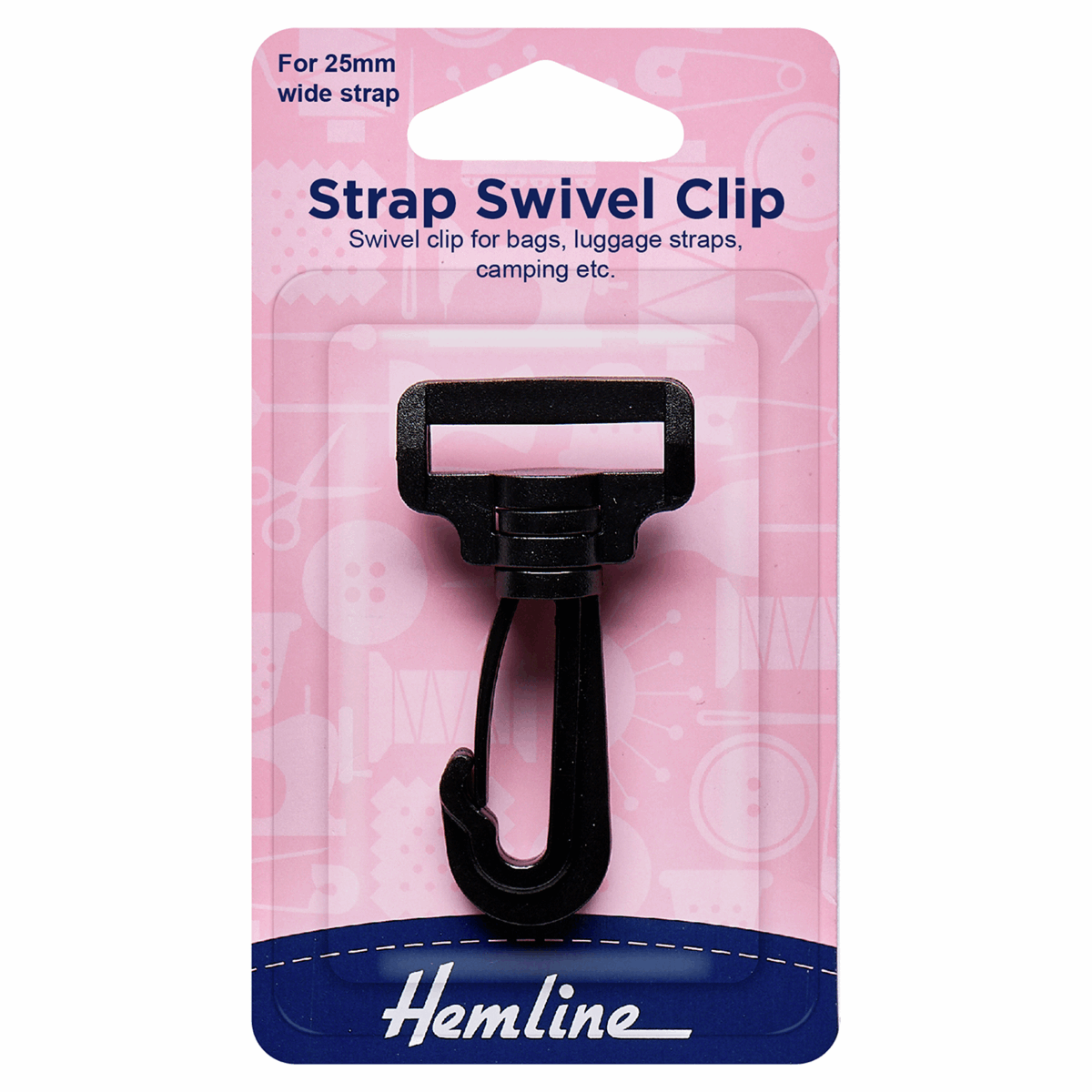 Swivel Clip: Black: 25mm: 1 Piece