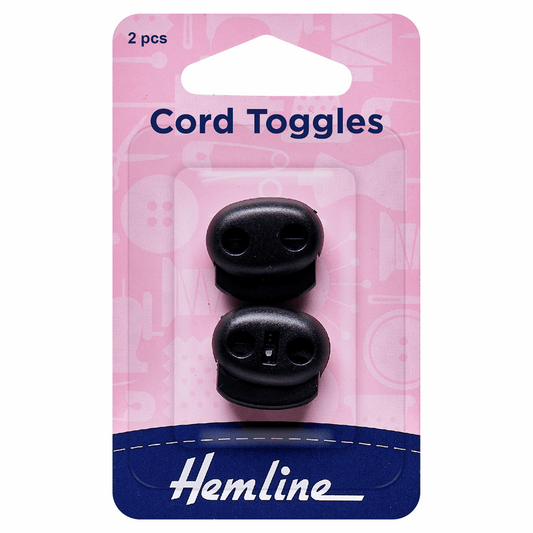 Adjustable Cord Toggles: 6mm: Black: 2 Pieces