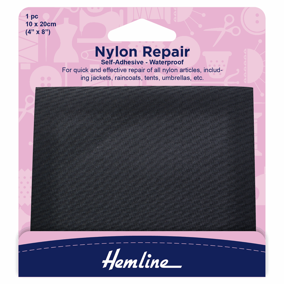 Self Adhesive Nylon Repair Patch: Black - 10 x 20cm