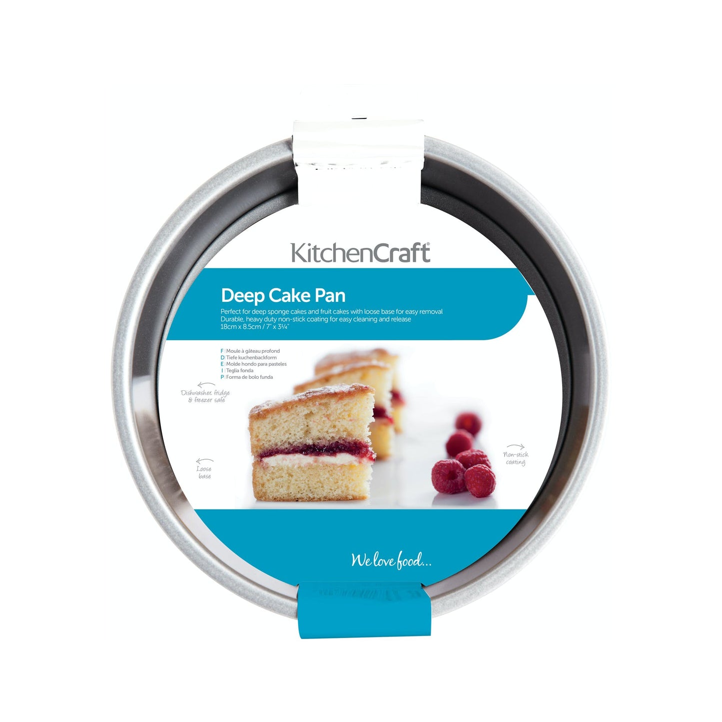 Non-Stick 18cm Loose Base Deep Cake Pan