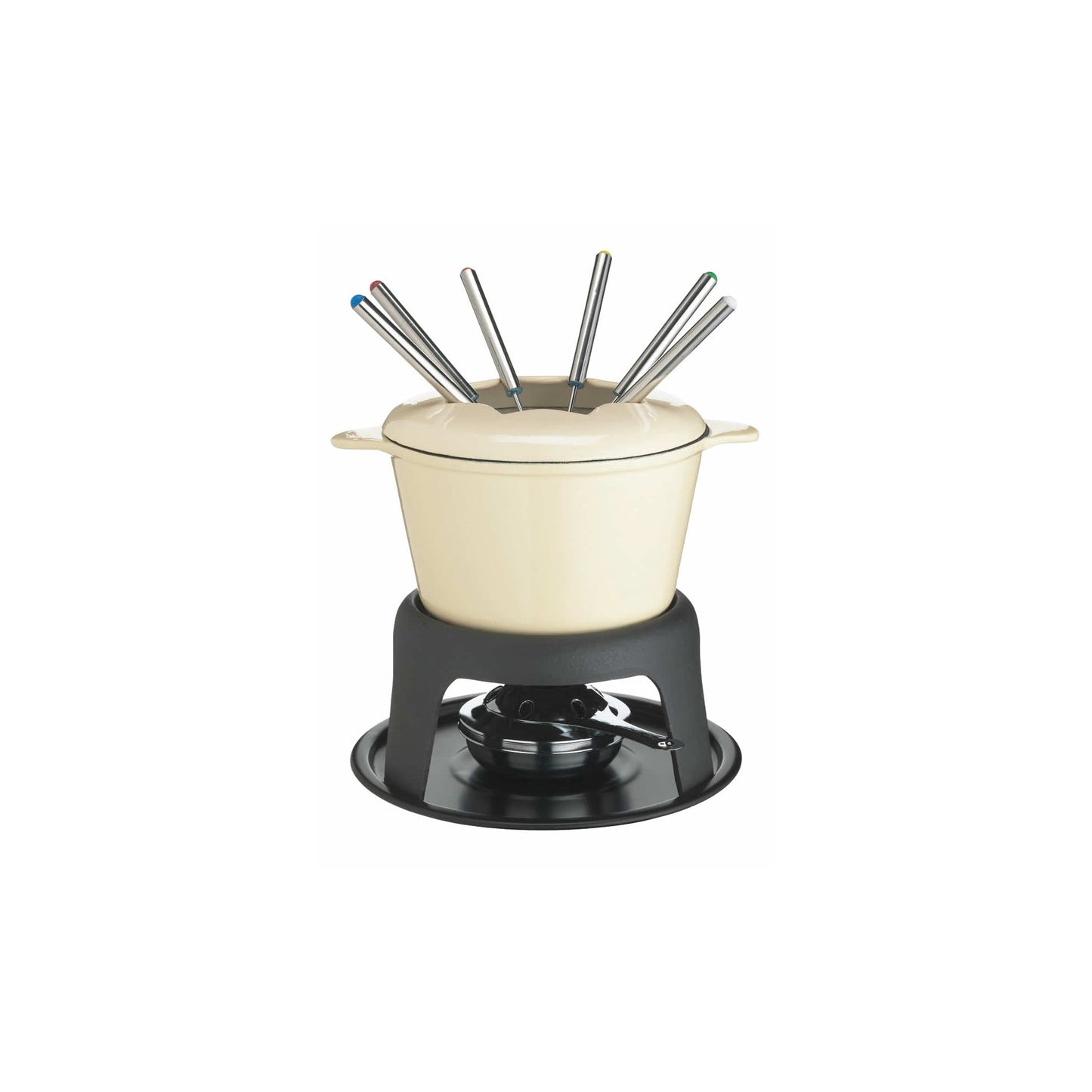 Cast Iron Enamelled Fondue Set