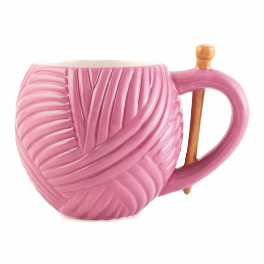 Mug Yarn Ball Design: Pink