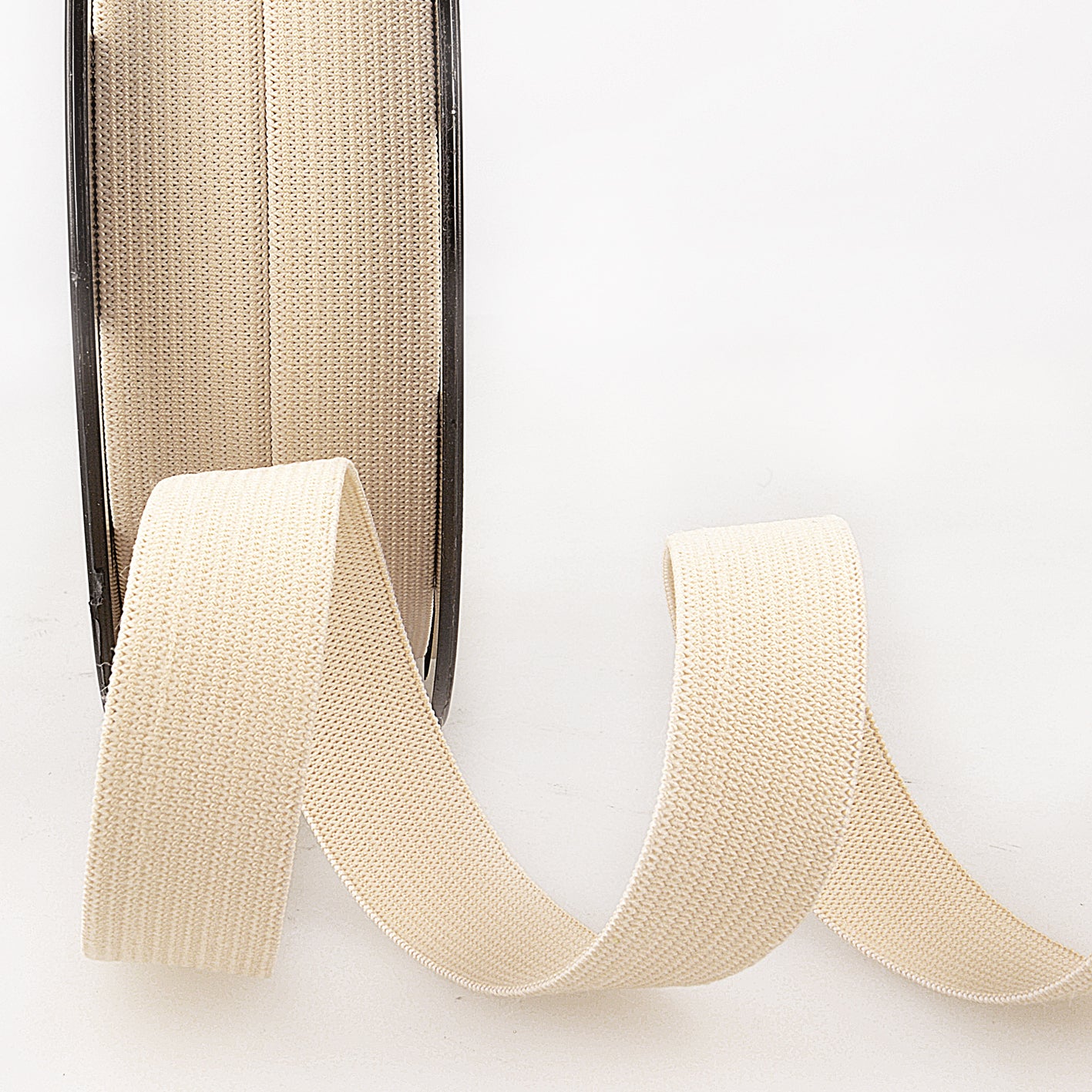 Ribbon: Elastic 25mm: Beige Per Metre