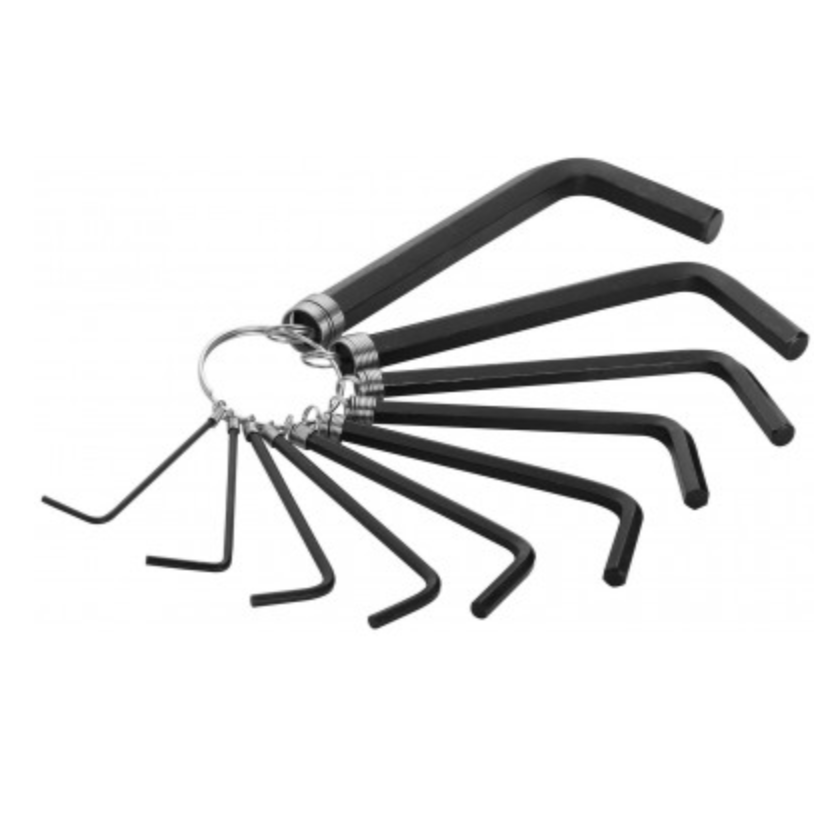 Hex Key Set on Ring 10pcs