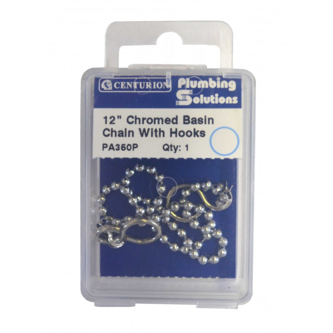 Chrome Basin Chain with Hooks