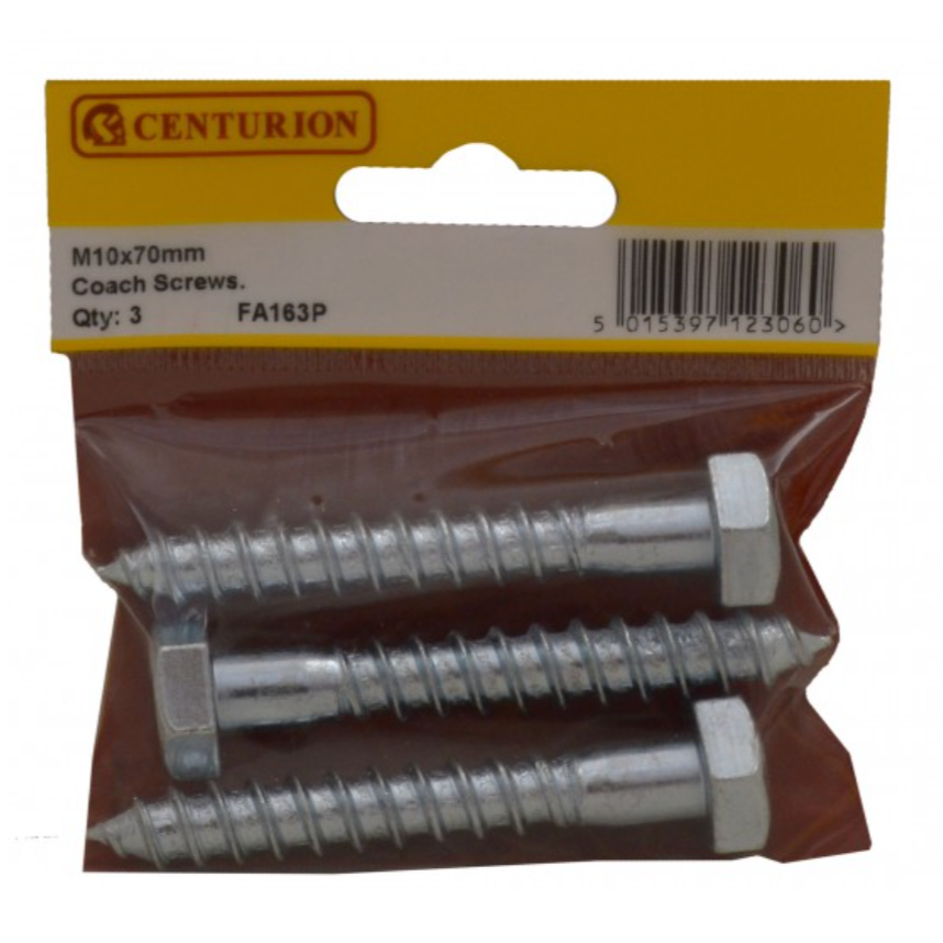 Coach Screws M10 x 70mm