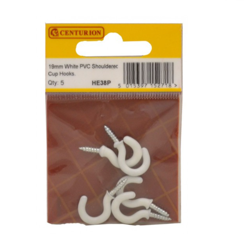 PVC Shouldered Cup Hooks 19mm
