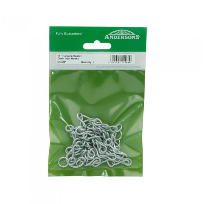 Hanging Basket Chain with Hooks - 350mm (14")