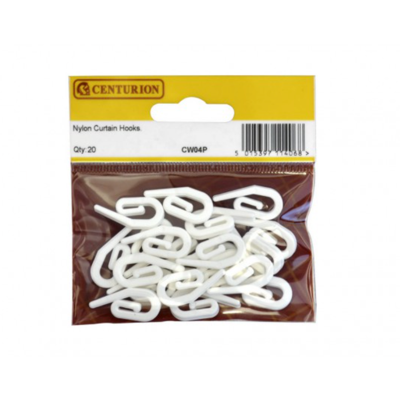 Nylon Curtain Hooks pk20