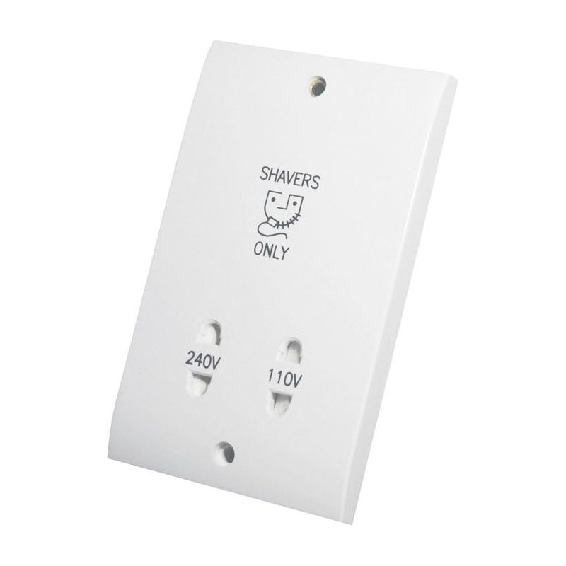 Shaver Socket Dual/Volt White