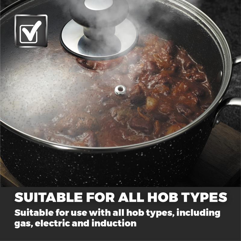 Precision 24cm Non-Stick Stock Pot Black