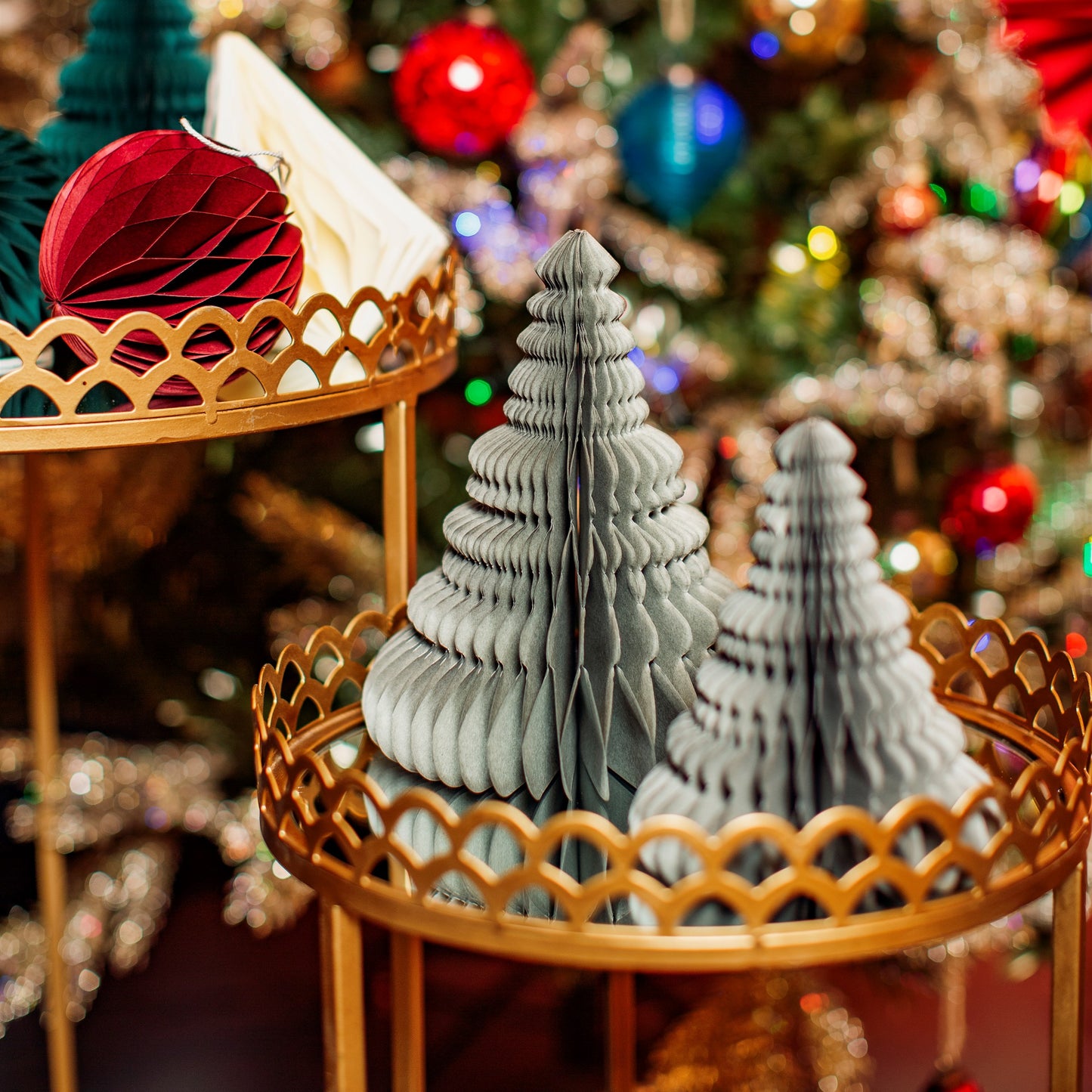 Grey Honeycomb Tree Standing Decoration