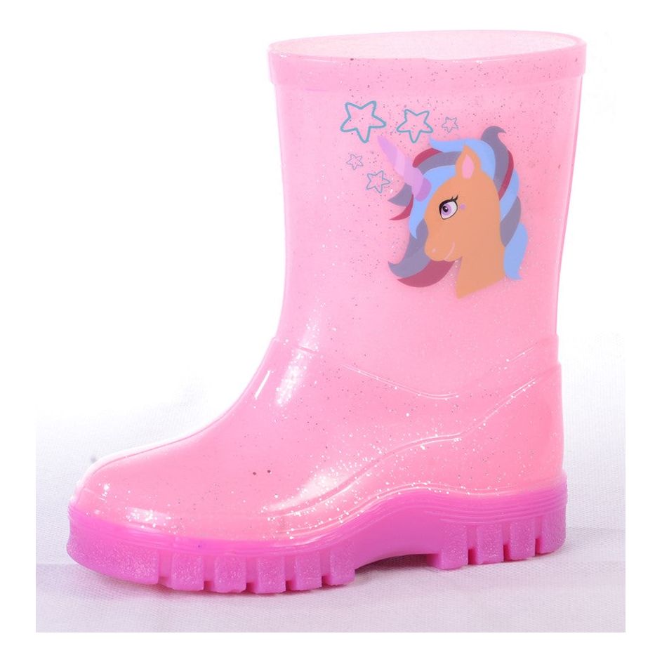 Pink Sparkle Kids Wellington Boots