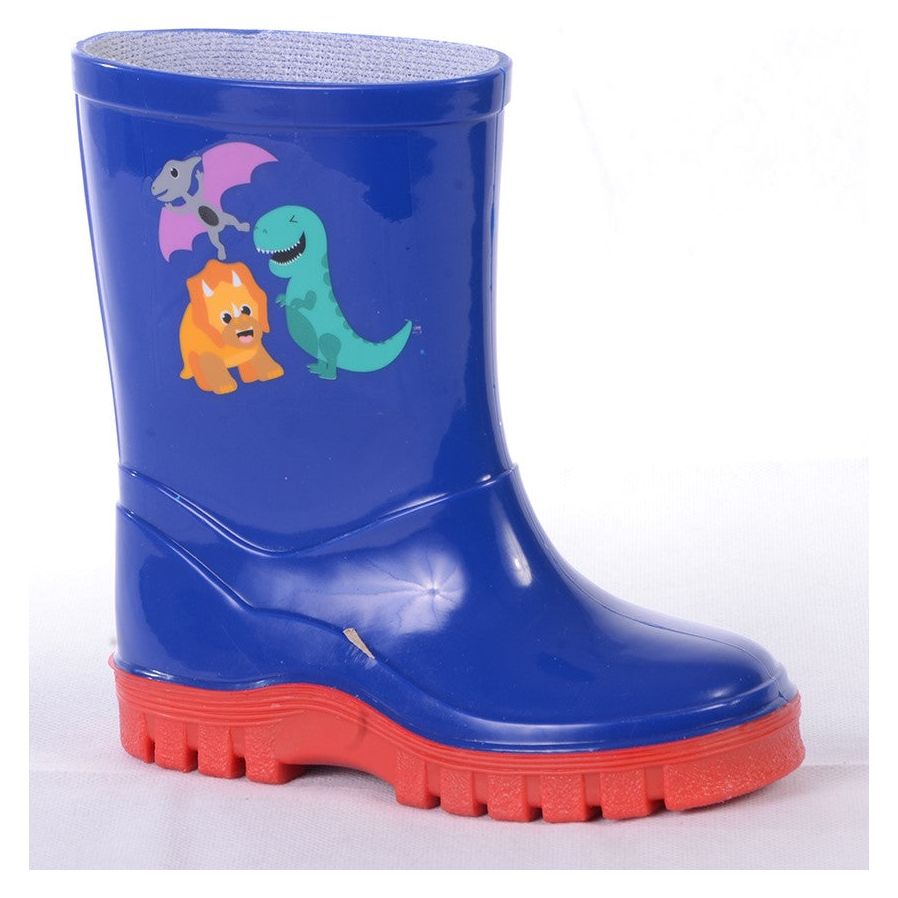 Dinosaur Navy Kids Wellington Boot