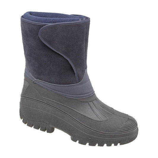 Navy Blue Imitation Suede/PVC Yard Boot