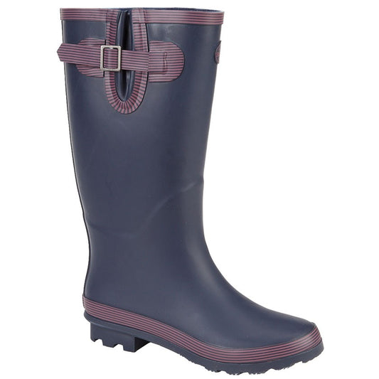 Navy Blue/Red Rubber Wellington Boot