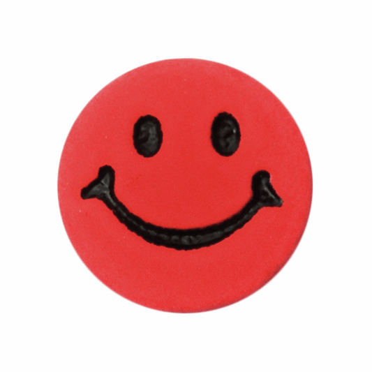 Red Smiley Face Button 15mm