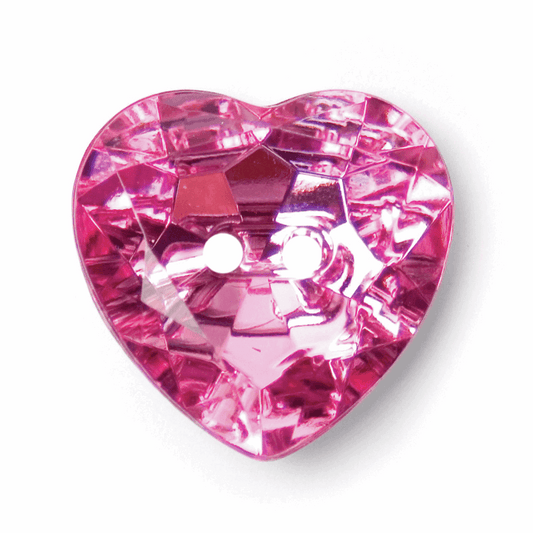 Love Heart Pink 20mm Button
