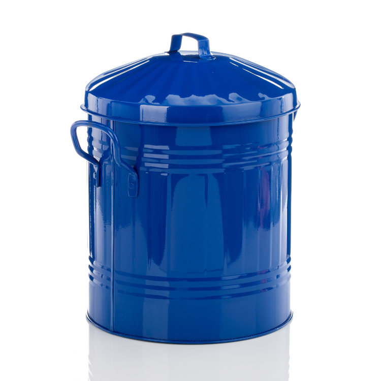 Coloured Metal Mini Bin Blue