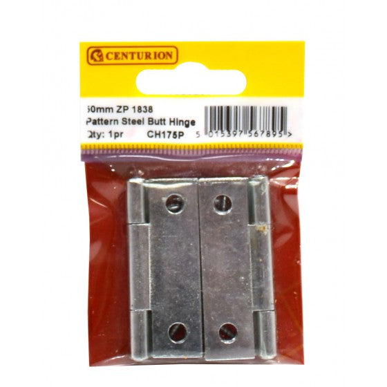 50mm ZP Steel Butt Hinge (1 pair)