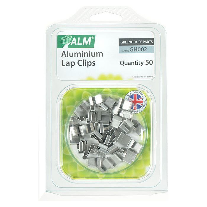 ALM Aluminium Greenhouse Lap Clips (Pack 50)