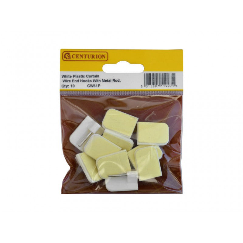 White Plastic Wire End Hooks