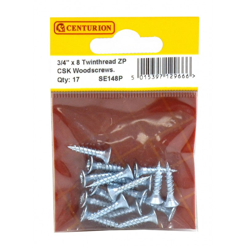 Woodscrews 3/4” x 8 ZP