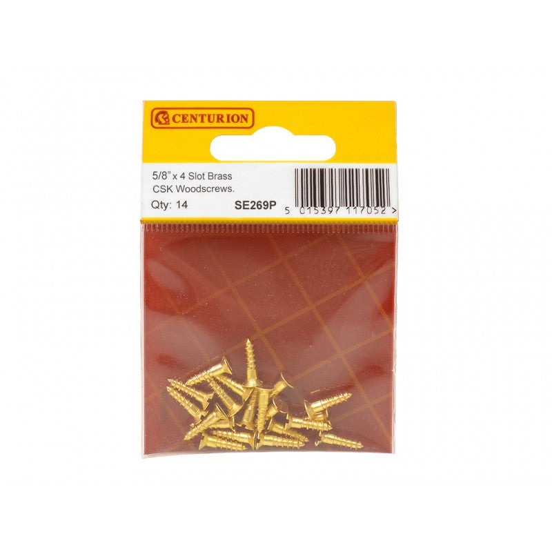 Woodscrews 5/8” x 6 Brass Slotted
